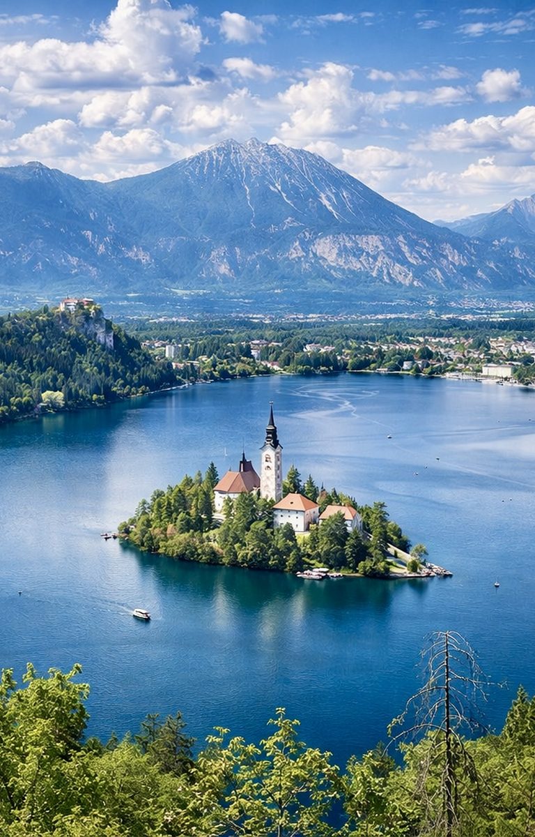 Coastal and alpine scenery in Central and Southern Europe